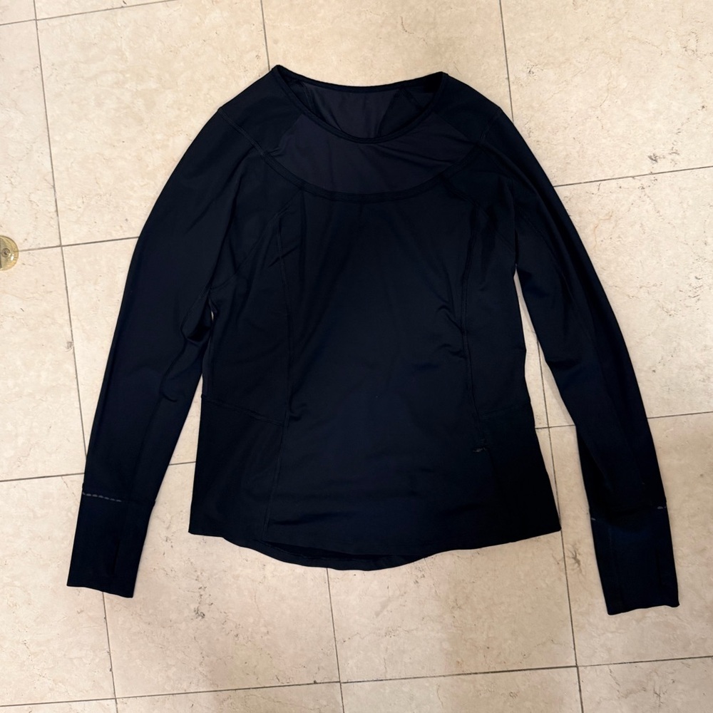 lululemon athletica Black Long Sleeve Top ❤️ Mesh Inserts - NWOT - Picture 9 of 13